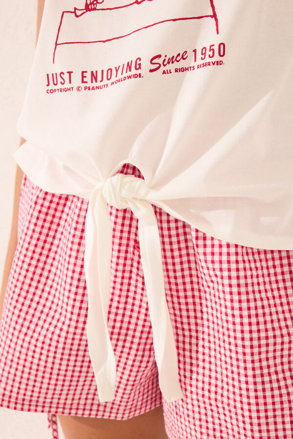 Women'secret Camiseta manga corta 100% algod&oacute;n blanco Snoopy blanco