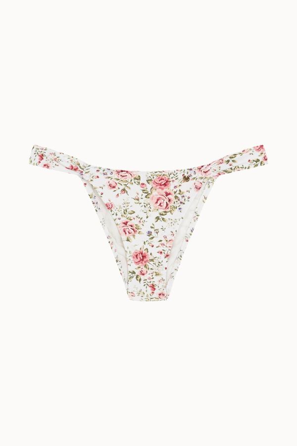 Bohodot Cueca de biqu&iacute;ni brasileira floral branco