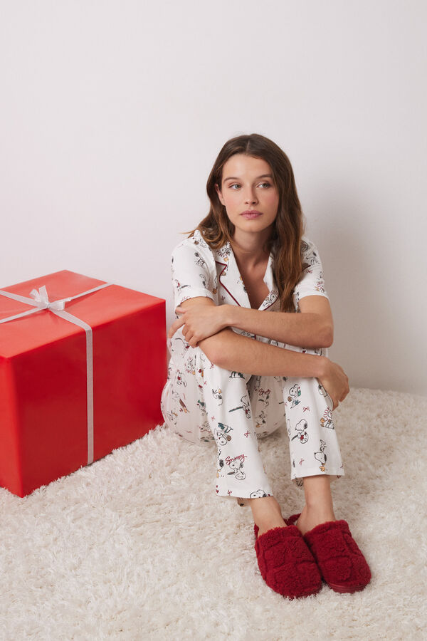 Women'secret Zapatillas casa pelo Mickey Mouse rojo