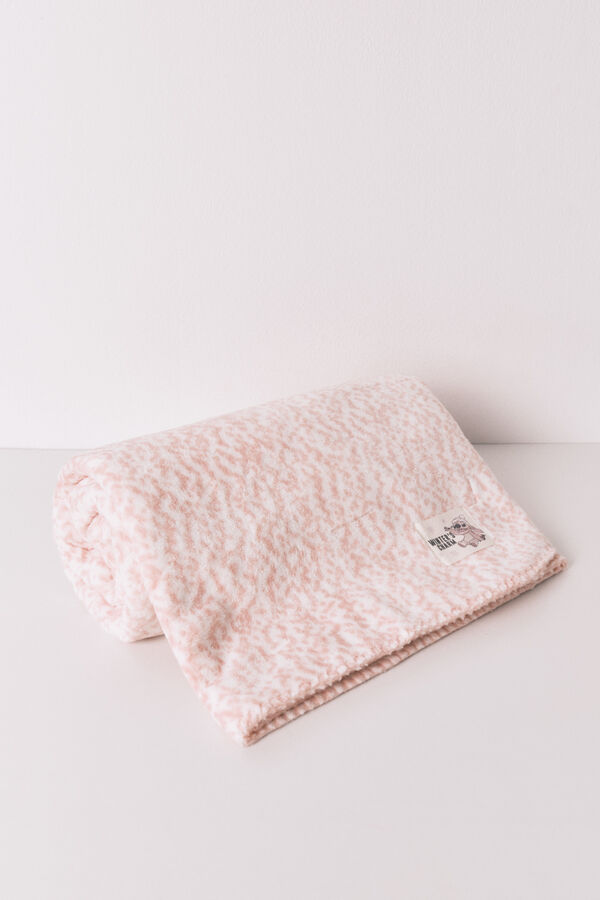 Women'secret Manta extrassuave estampado manchas rosas branco