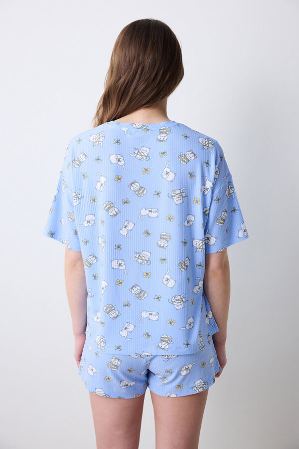 Penti Camiseta manga corta de pijama azul estampada azul