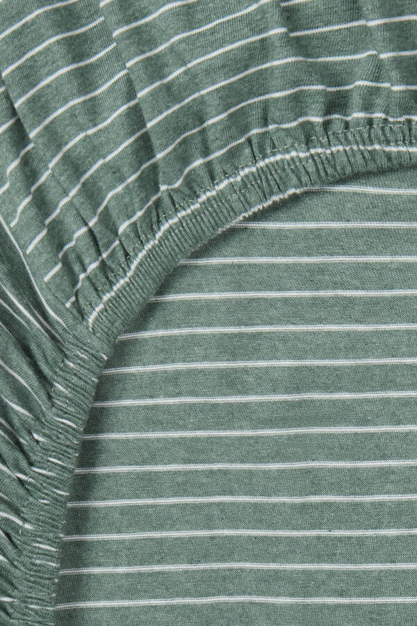 Textura S&aacute;bana bajera punto algod&oacute;n sostenible verde