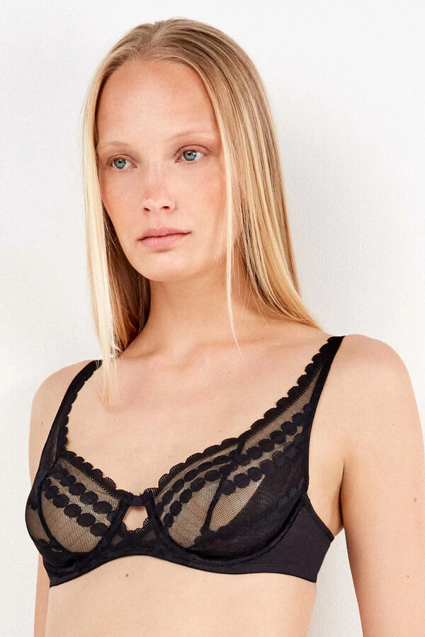 Gisela Soutien balconette sem enchimento preto