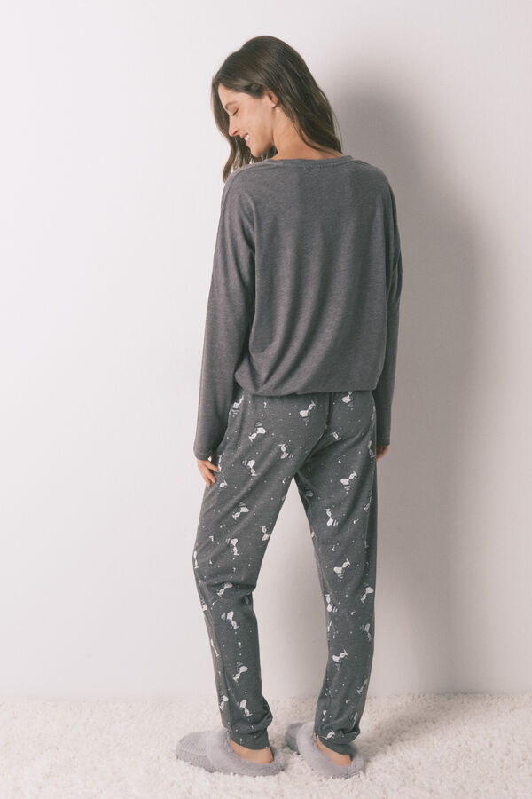 Women'secret Pijama largo Snoopy gris