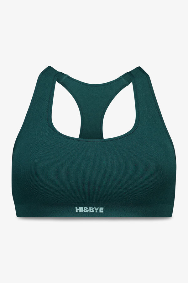 HI&BYE Top deportivo seamless canal&eacute; verde oscuro verde