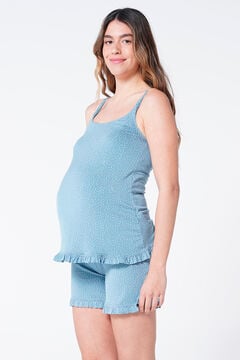 Womensecret Calções pijama maternity estampagem folhos azul