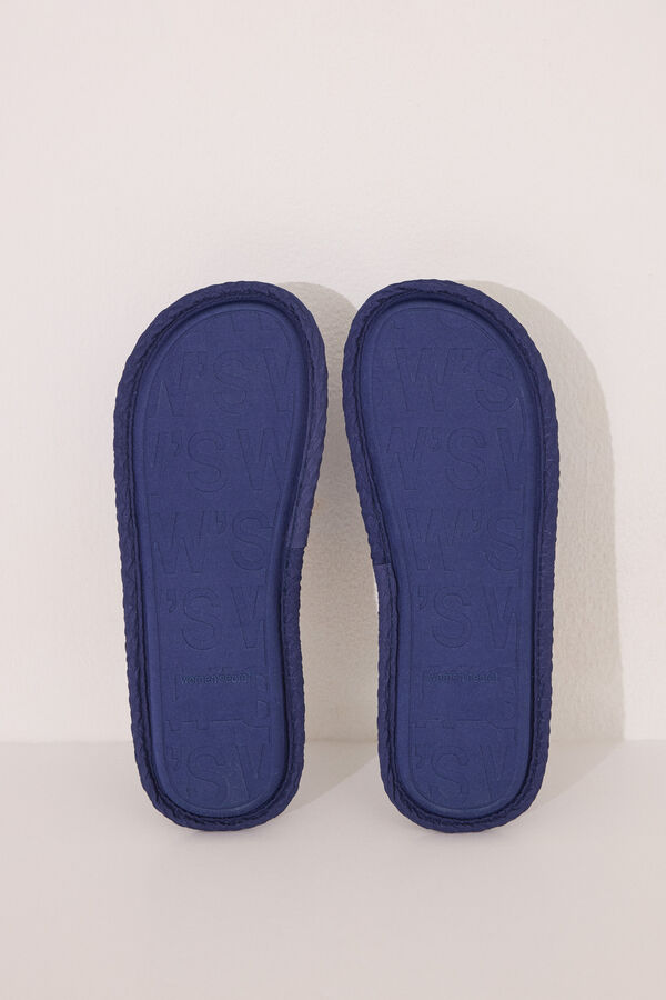 Women'secret Chinelos de quarto com estampado de flores azuis azul