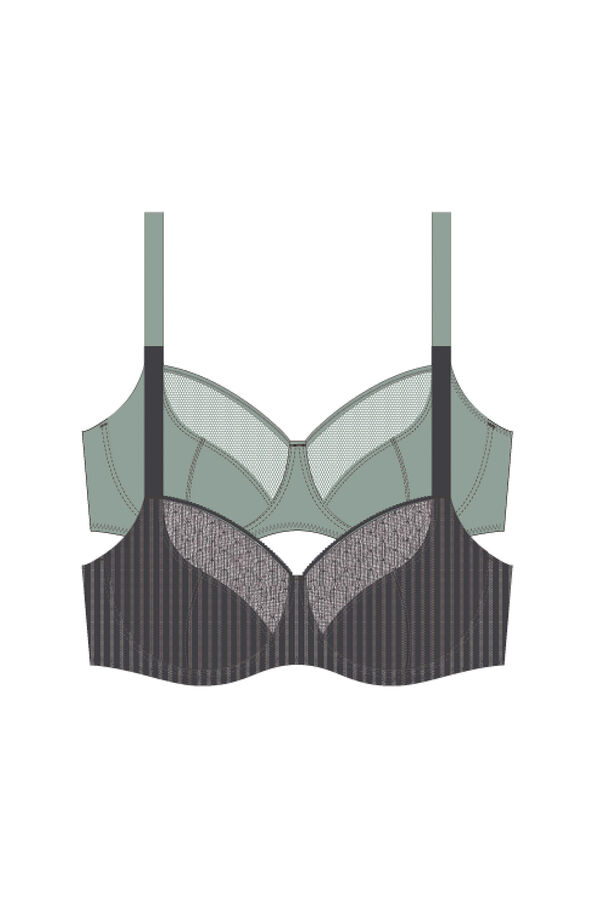 Dorina Soutien Madison Two-Pack com cobertura total e sem enchimento cinzento