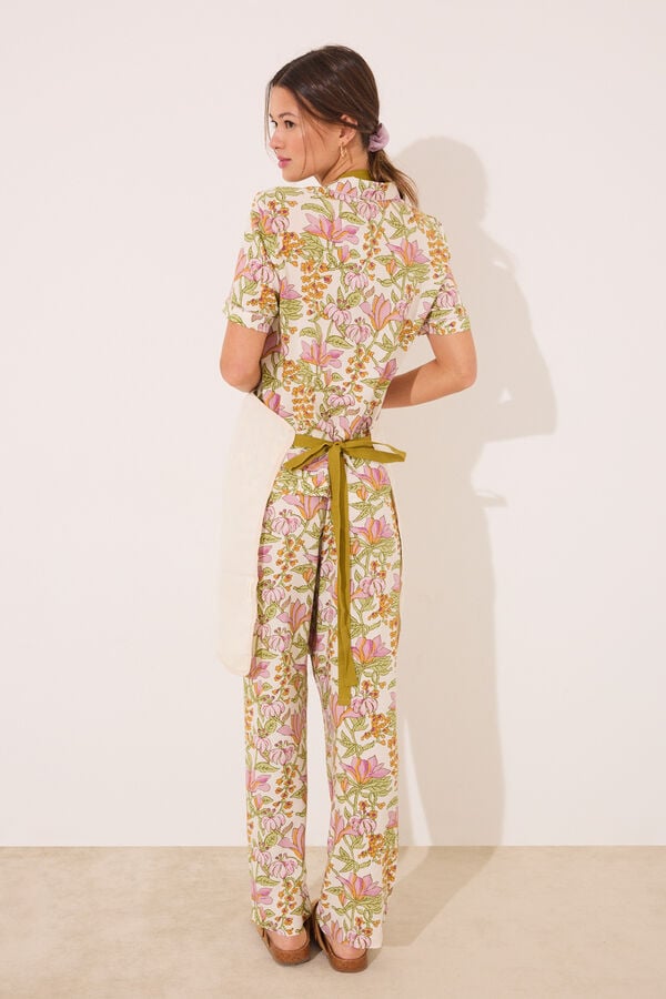 Women'secret Delantal algod&oacute;n print " vegetales" marfil