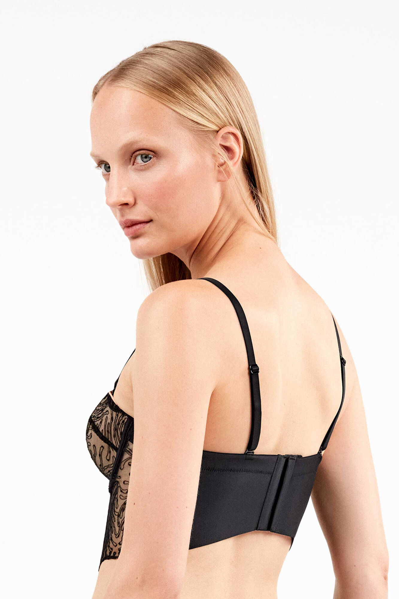 Gisela Bustier desmontable encaje bordado