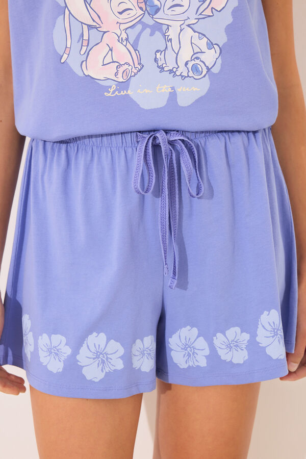 Women'secret Pijama curto azul Lilo & Stitch  azul
