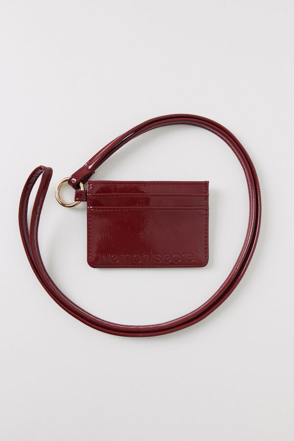 Women'secret Tarjetero charol burgundy rojo
