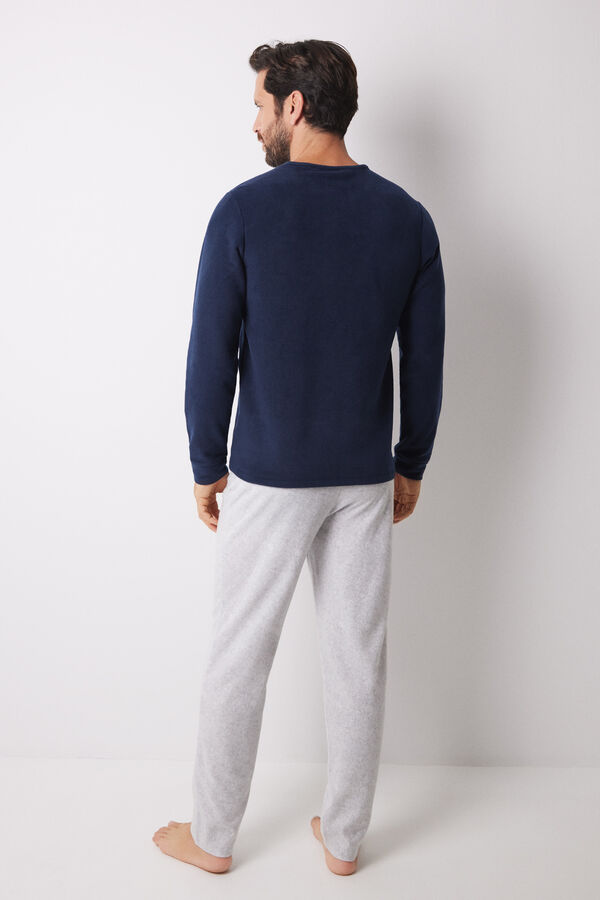 Women'secret Pijama largo hombre polar Friends azul