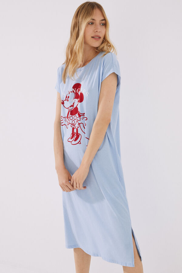 Womensecret Camisa de dormir midi algodão Minnie Mouse azul azul