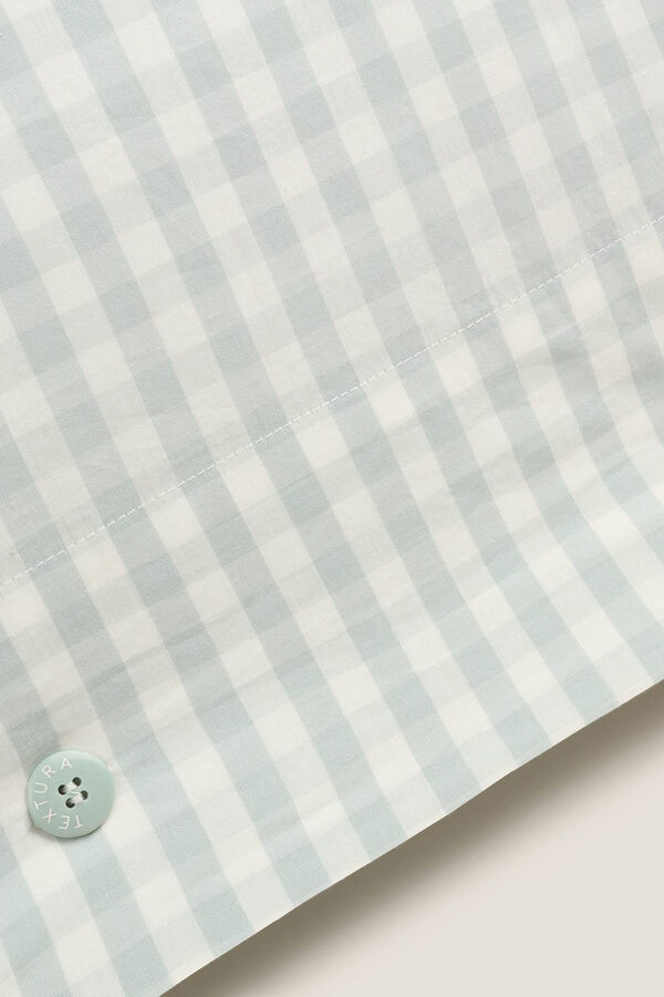 Textura Capa de almofada algod&atilde;o quadrados vichy azul