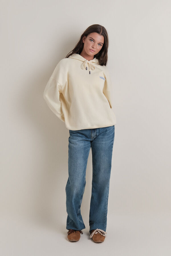 HI&BYE Sudadera capucha felpa amarillo amarillo