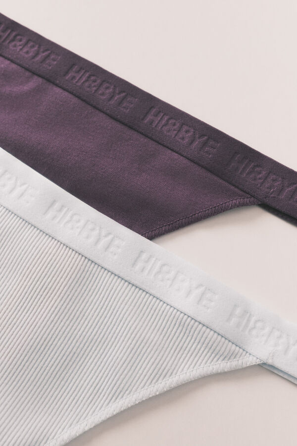 HI&BYE Pack 3 tangas roxo, azul e verde branco