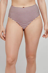 Gisela Braga bikini alta estampado rayas multicolor estampado