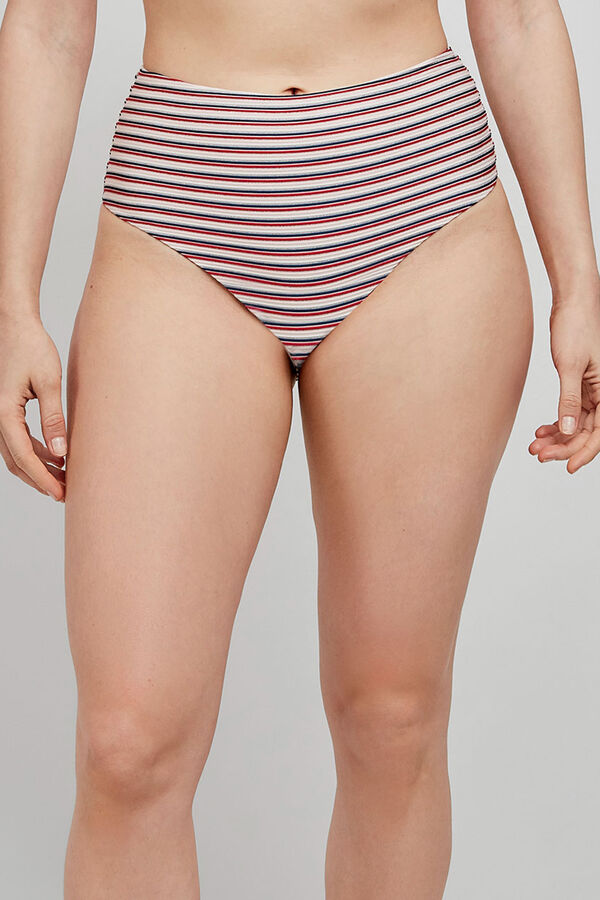 Gisela Braga bikini alta estampado rayas multicolor estampado