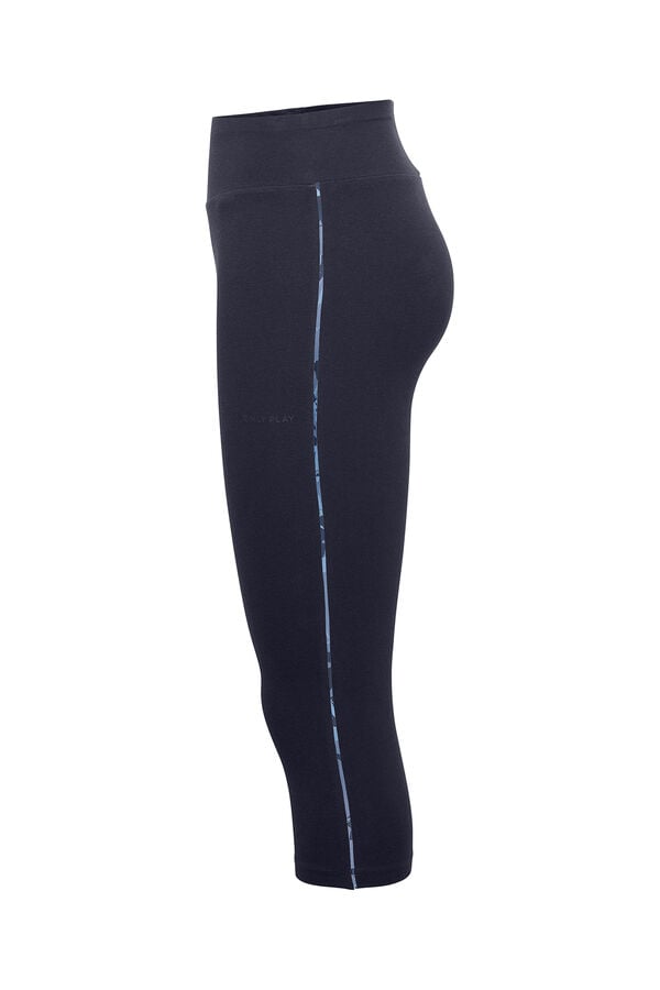 Only Play Legging capri com detalhe de debrum azul