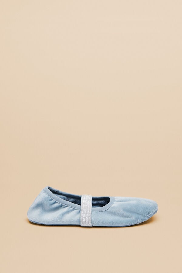 Women'secret Zapatillas casa bailarina azul