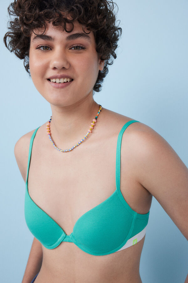 HI&BYE Soutien push up algod&atilde;o verde verde