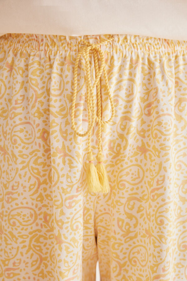 Women'secret Pijama curto algod&atilde;o paisley  bege