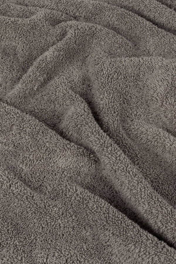 Textura Toalla ba&ntilde;o pespunte decorativo algod&oacute;n 90x150cm. gris