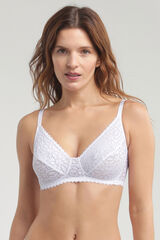 DIM Sujetador sin aros de encaje floral Daily Dentelle blanco