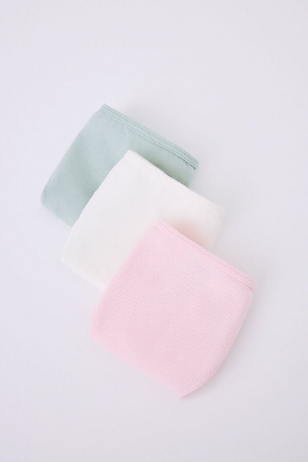 HI&BYE Pacote de 3 cuecas brasileiras brancas, rosa, verdes branco