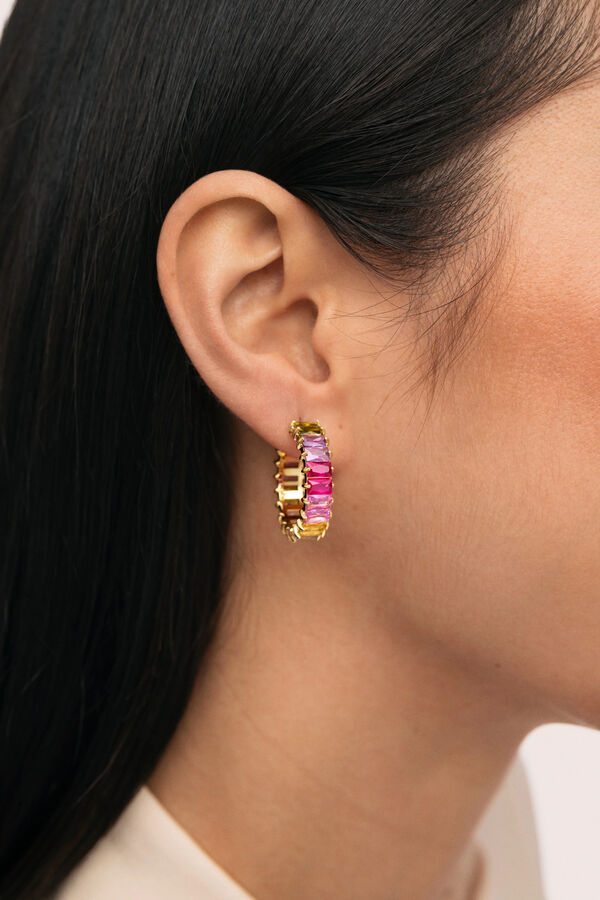 Singularu Pendientes Sia Berries Acero Ba&ntilde;o Oro amarillo