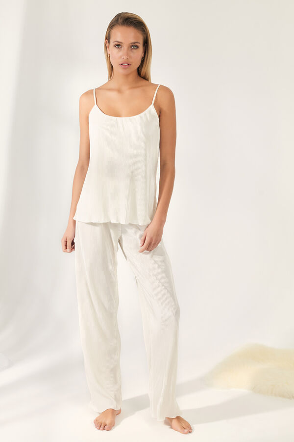 Promise Pijama lencero largo sat&eacute;n blanco