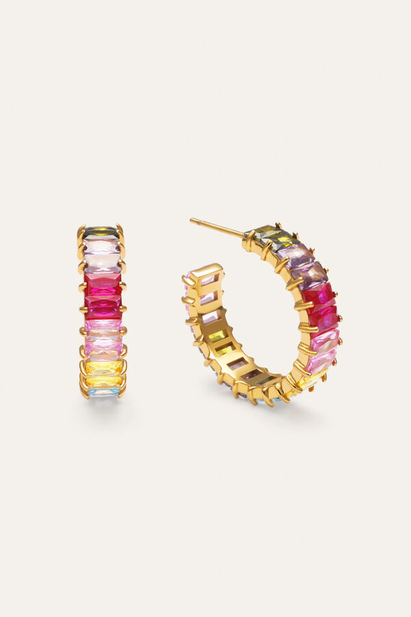 Singularu Pendientes Sia Berries Acero Ba&ntilde;o Oro amarillo