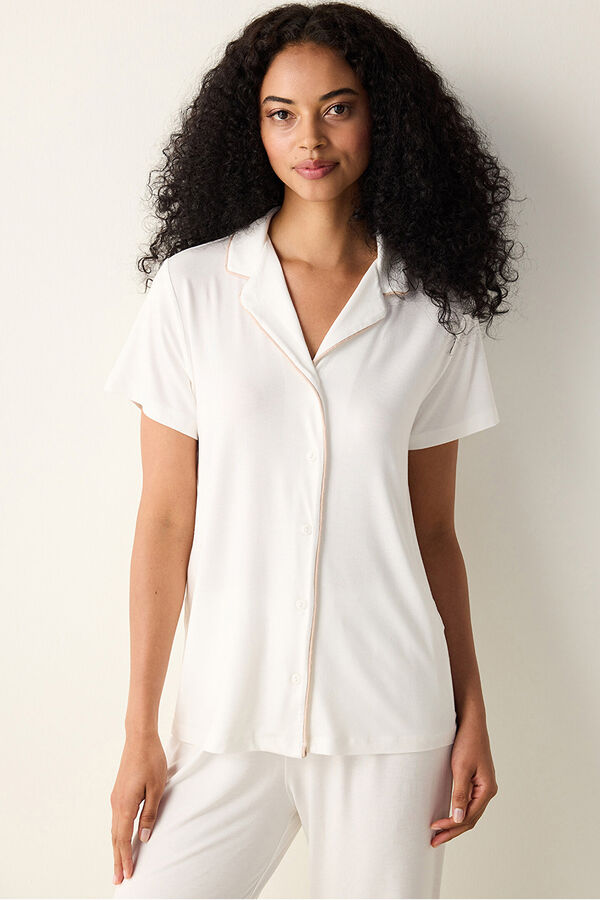 Penti Conjunto de pijama camisero largo blanco