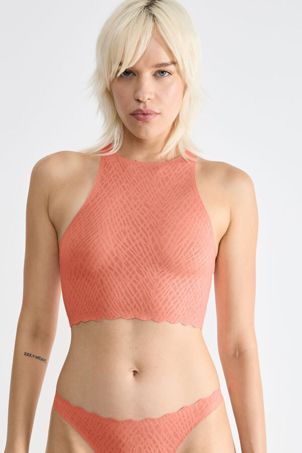 Sloggi top cropped sem costura vermelho
