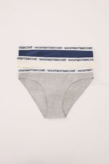 Women'secret Pack 3 bragas cl&aacute;sicas algod&oacute;n mix colores logo blanco