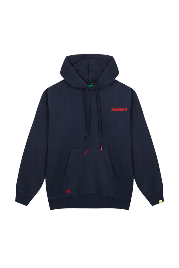 HI&BYE Sudadera capucha felpa azul navy azul