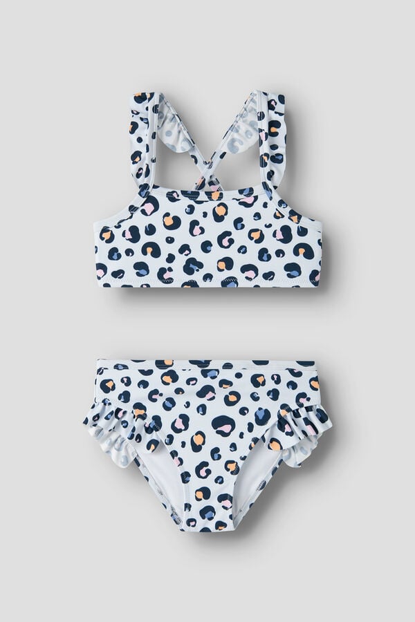 Name it Top biqu&iacute;ni e cueca leopardo azul
