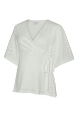 Mamalicious Top de manga curta maternity e amamentação branco