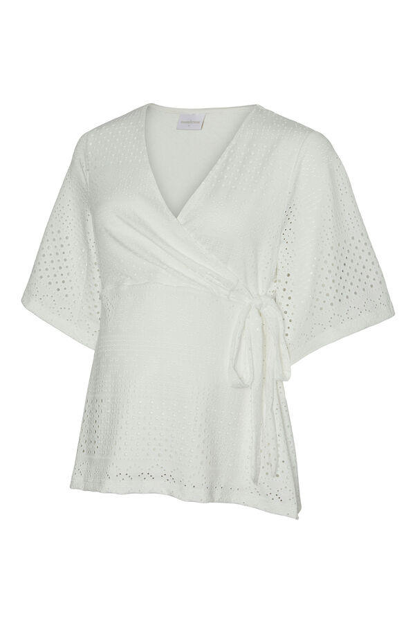 Mamalicious Top de manga curta maternity e amamentação branco