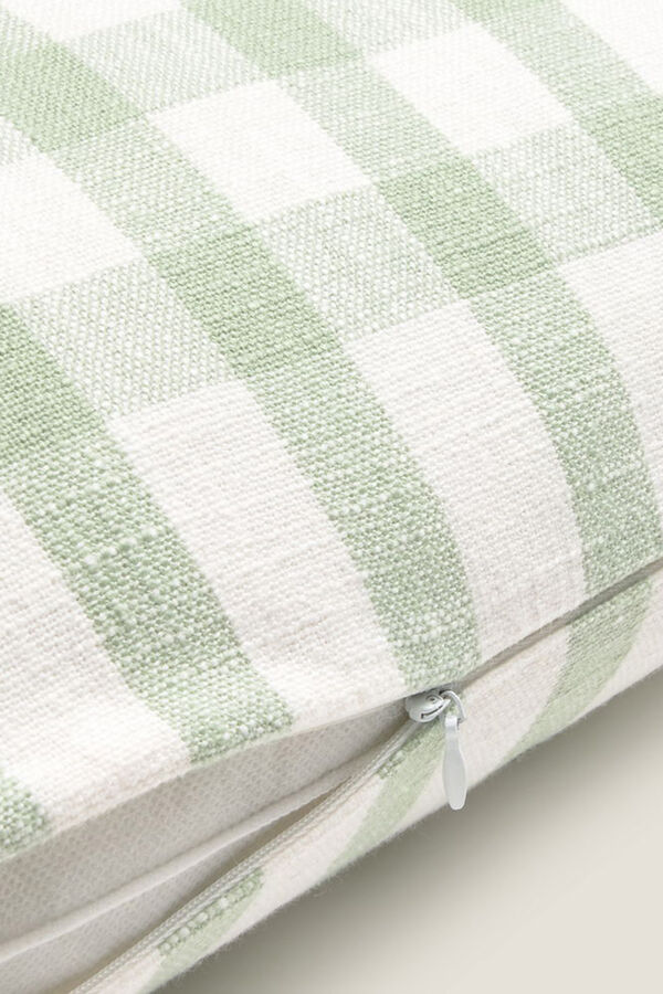 Textura Capa de almofada de algod&atilde;o xadrez bege