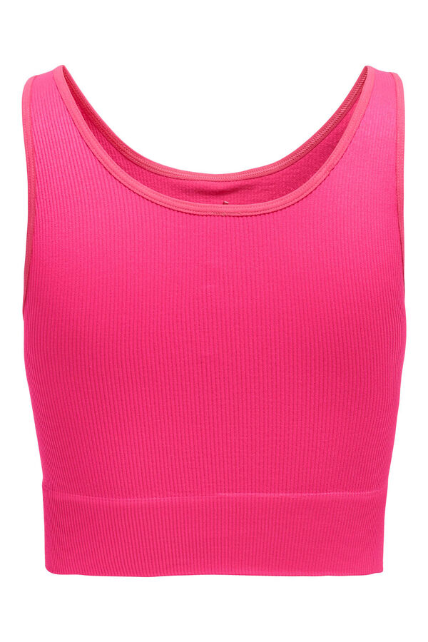 Only Play Sujetador deportivo canalé rojo