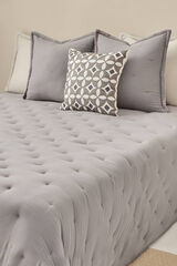 Textura Edredom revers&iacute;vel liso com bolinhas cinzento