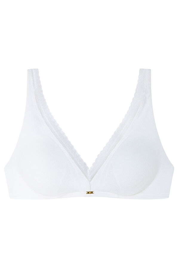 Women'secret FANTASTIC Soutien triangular de halter enchimento em marfim bege