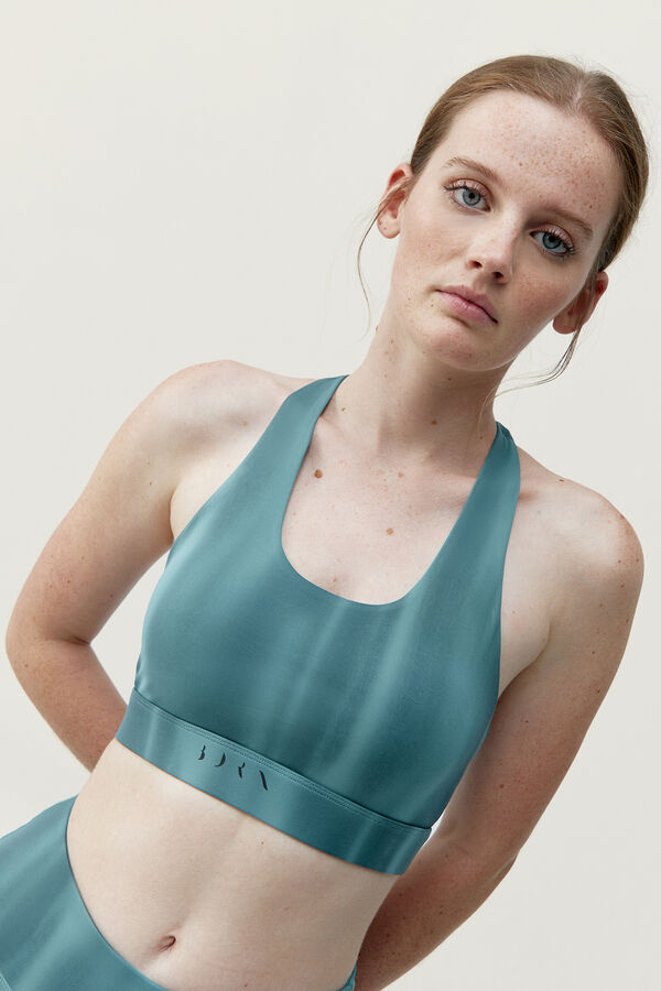 Born Living Yoga Top Blanche &Aacute;rtico azul