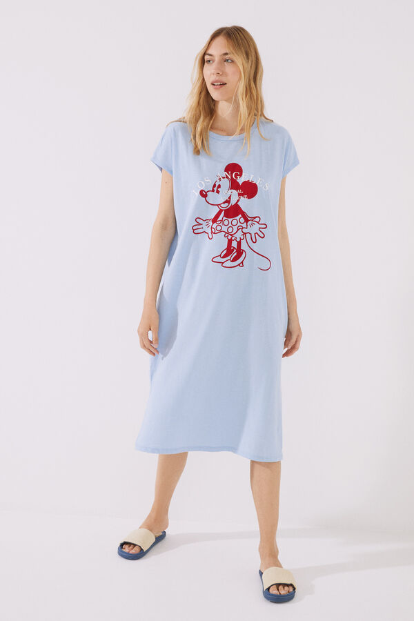 Womensecret Camisa de dormir midi algodão Minnie Mouse azul azul