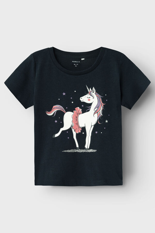 Name it Camiseta ni&ntilde;a unicornio azul