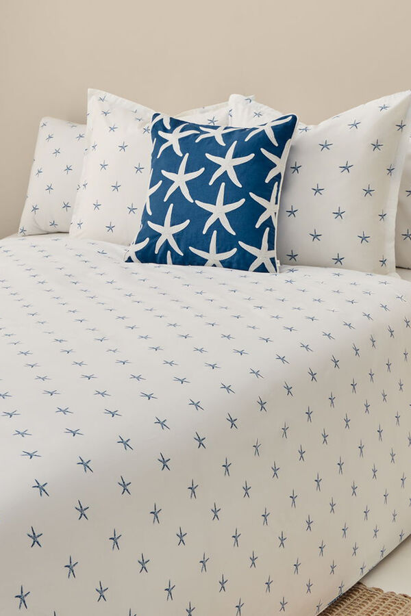 Textura Capa de edredão de algodão com motivos marinhos azul