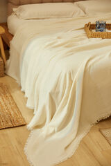 Calma House Colcha de algod&oacute;n de muselina cruda Layer amarillo