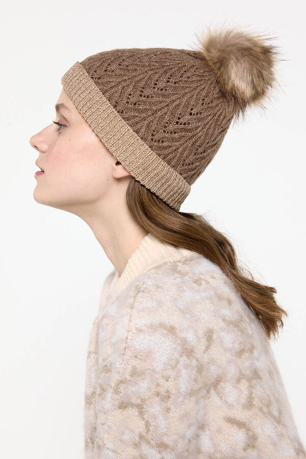Pieces Gorro com pompom cru